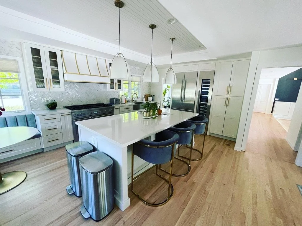 Renovated kitchen with space for cooking and gathering